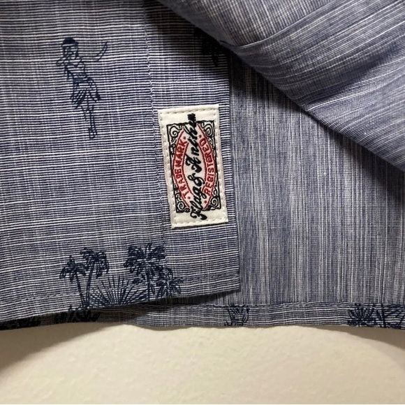 Flag & Anthem Mens Hawaii Shirt Button Up Adult Medium Navy Blue Lightweight NWT - Picture 11 of 13